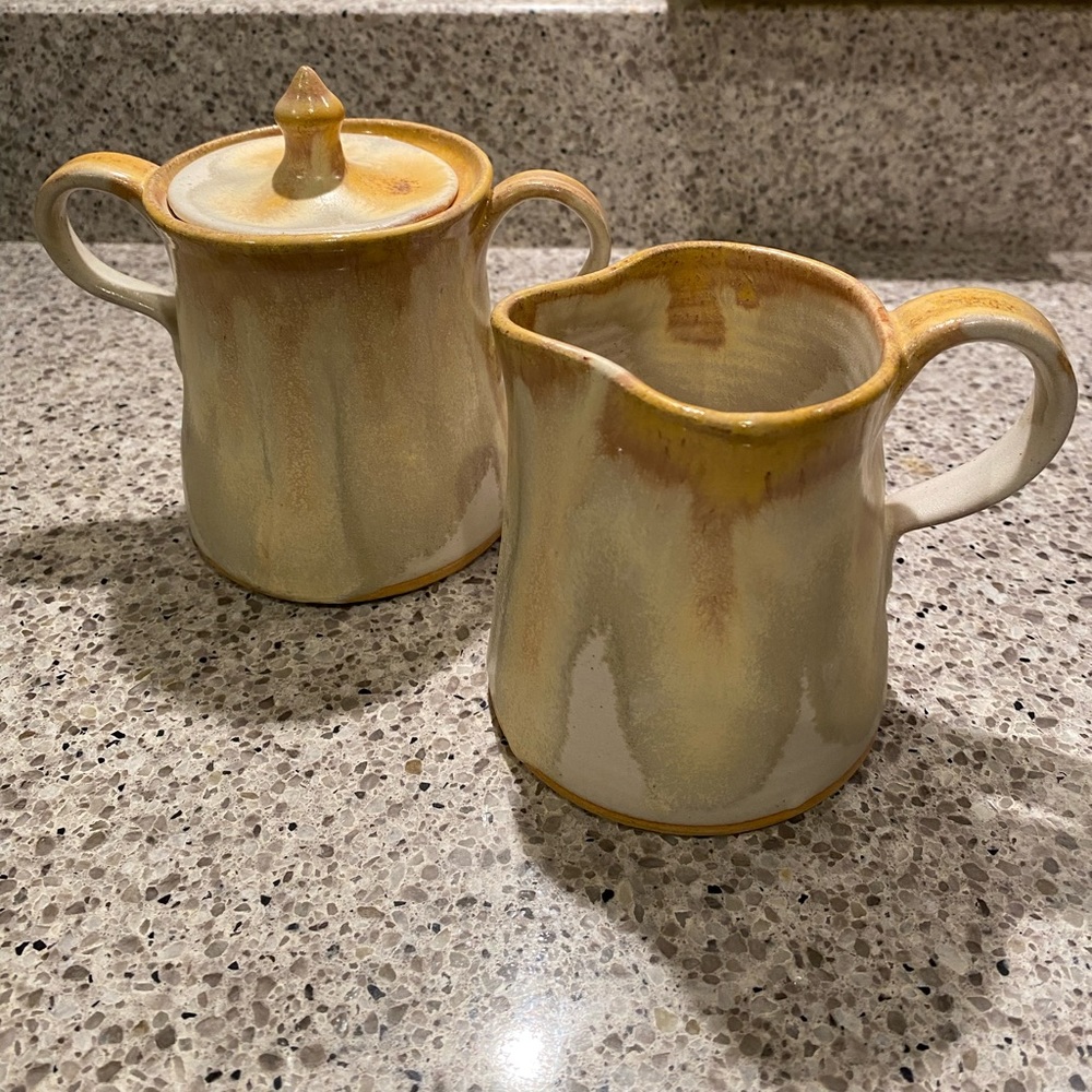 Annapolis Pottery- yellow cream and sugar set